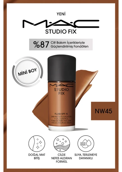 Studio Fix Fluid Spf 15 Mini Mat FONDÖTEN-NW45 15 ml