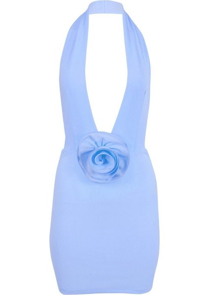 Morella Göğüs ve Sırt Dekolteli Gül Detaylı Elbise