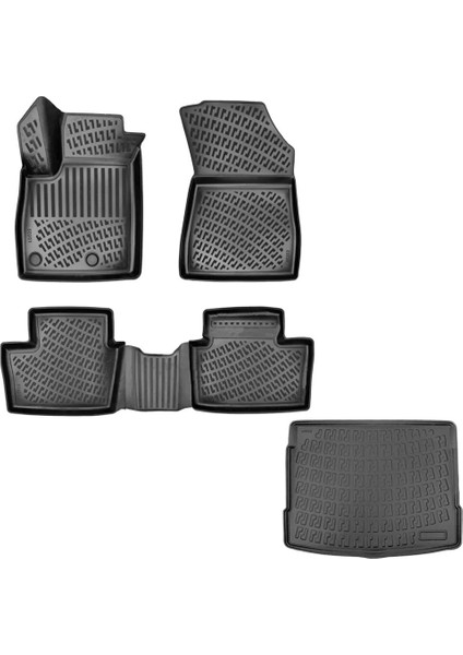 Dacia Duster 4x4 2024 Model 3D Havuzlu Paspas ve Bagaj Havuzu Set