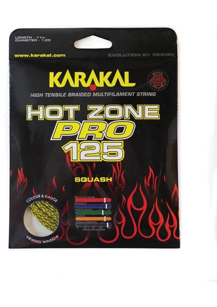 Hot Zone Braided 125 Paket Squash Raketi Kordajı 11M