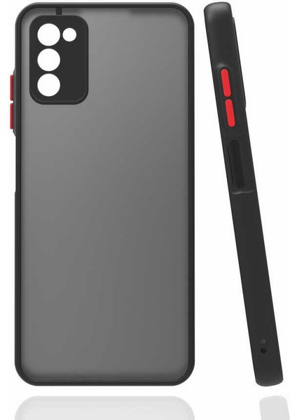 Samsung Galaxy A03S Kılıf Hux Arkası Buğulu Sert Mika + Ekran Koruyucu