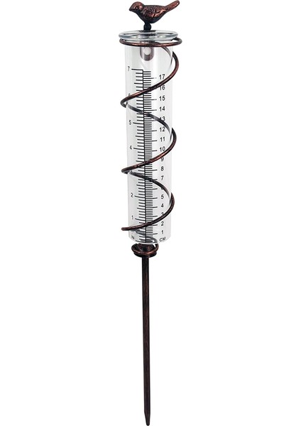Kapasiteli Cam Spiral Yağmur Ölçer, Dökme Demir Kuş Asılı Yağmur Ölçer, Metal Çerçeve ile Bahçe Yağmur Suyu Sayacı Ölçümü (Yurt Dışından)