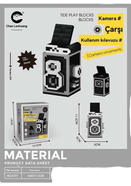Retro Slr Kamera Çocuk Eğitici Yapı Taşları Oyuncaklar Masaüstü Süsleri (Yurt Dışından)