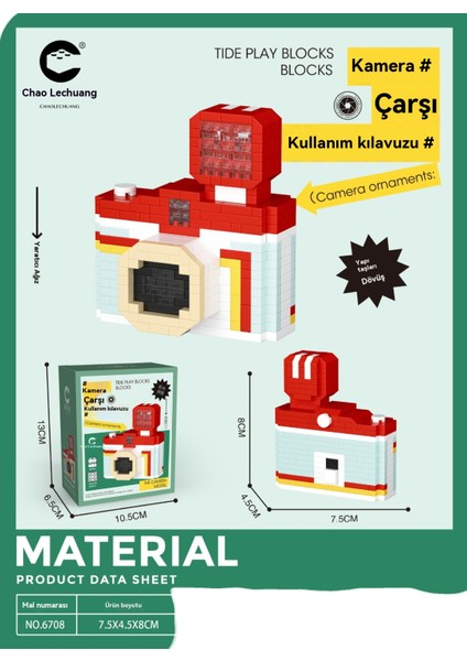 Retro Slr Kamera Çocuk Eğitici Yapı Taşları Oyuncaklar Masaüstü Süsleri (Yurt Dışından)
