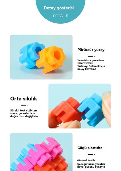 Renkli Plastik Parçacık Yapı Taşı Oyuncaklarını Birleştiren Çocuk Altıgen Yapı Taşları (Yurt Dışından)