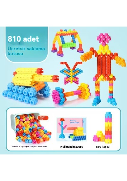 Renkli Plastik Parçacık Yapı Taşı Oyuncaklarını Birleştiren Çocuk Altıgen Yapı Taşları (Yurt Dışından)
