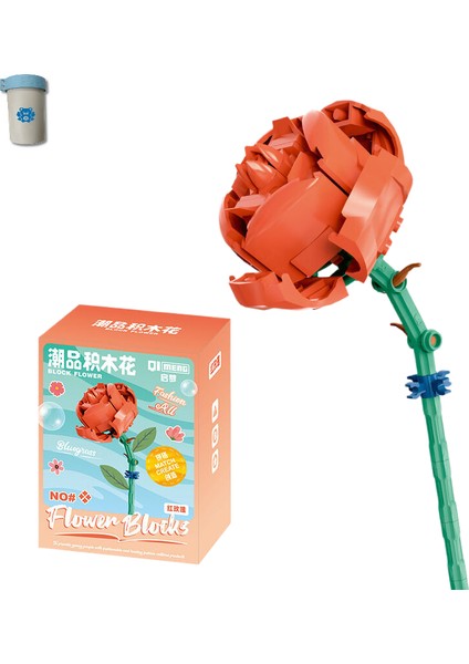 Ölümsüz Çiçek Yapı Taşları Simüle Edilmiş Çiçek Montaj Oyuncağı (Yurt Dışından)