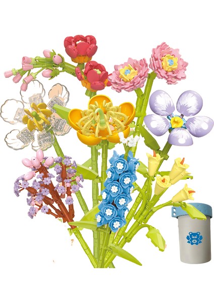 Yapı Taşları Buket Diy El Yapımı Çiçek Aranjmanı Seti Yapı Taşları 8 Çiçekler (Yurt Dışından)