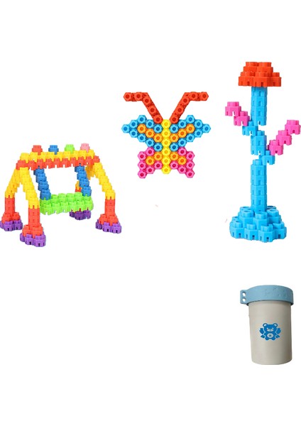 Renkli Plastik Parçacık Yapı Taşı Oyuncaklarını Birleştiren Çocuk Altıgen Yapı Taşları (Yurt Dışından)