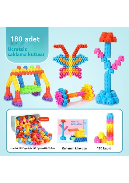 Renkli Plastik Parçacık Yapı Taşı Oyuncaklarını Birleştiren Çocuk Altıgen Yapı Taşları (Yurt Dışından)