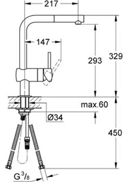 K400 Eviye 80-C 116/50 1.5 Rev 31643AT0 ve Grohe Minta Tek Kumandalı Spiralli Eviye Bataryası fiyatları