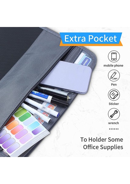 13 Cep Dosya Klasörü Depolama Rafı, Dosya Kutusu Saklama Çantası, Fermuarlı, A4 Kağıt, Banknot, Belge Makbuzu A Için Uygun (Yurt Dışından) modelleri