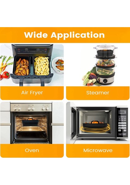 Ninja Çift Hava Fritöz AF400UK ve Kule T17088 Için Silikon Hava Fritöz Gömlekleri, Katlanabilir Silikon Hava Fritöz Sepeti Ekler (Yurt Dışından)