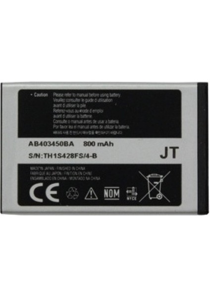 Samsung S3550 Pil Batarya AB403450AT/JT