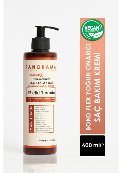 Panorama Professional Bond Plex Yoğun Onarıcı Bakım Seti 12 Etki 1 Arada/400 ml Şampuan + 400 ml Saç Bakım Kremi 2'Li Set