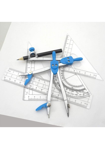 Geometri Pusula Seti 10 Adet Okul Matematik Iletki Seti Cetveller Öğrenci Matematik ve Mühendislik Için Taşıma Çantası, Mavi (Yurt Dışından) fiyatları
