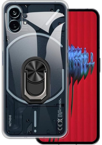 Nothing Phone 1 Kılıf Kamera Korumalı Kickstand Yüzüklü Tpu Süper Silikon