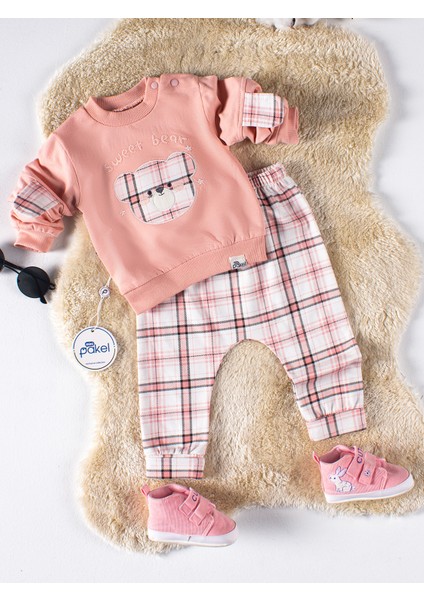 Kız Bebek Takım 6-12 Ay Somon