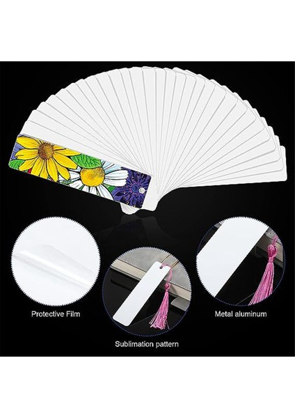 Isı Transferi Süblimasyon Boş Metal Kitap Ayracı, Anahtarlıklar El Sanatları Projeleri Için Renkli Püsküllü Alüminyum Dıy Kitap Ayraçları (Yurt Dışından) modelleri