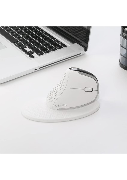 Seeker Kablosuz Ergonomik Dikey Mouse, OLED Ekran - M618SXD-BEYAZ