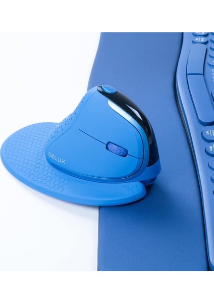 Seeker Kablosuz Ergonomik Dikey Mouse, OLED Ekran - M618SXD-MAVI