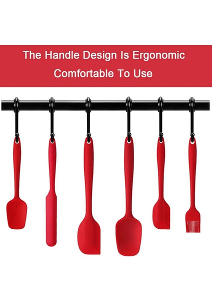 6 Parça Silikon Spatula Seti - Isıya Dayanıklı Mutfak Bakeware Gereçleri Setleri, Yapışmaz Kauçuk Spatula Kazıyıcı Kırmızı (Yurt Dışından) modelleri