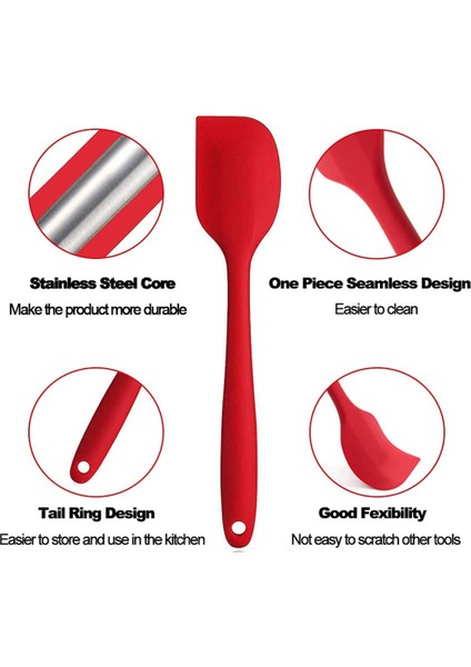 6 Parça Silikon Spatula Seti - Isıya Dayanıklı Mutfak Bakeware Gereçleri Setleri, Yapışmaz Kauçuk Spatula Kazıyıcı Kırmızı (Yurt Dışından) fırsatları