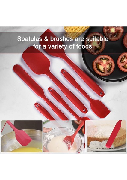 6 Parça Silikon Spatula Seti - Isıya Dayanıklı Mutfak Bakeware Gereçleri Setleri, Yapışmaz Kauçuk Spatula Kazıyıcı Kırmızı (Yurt Dışından) indirimleri