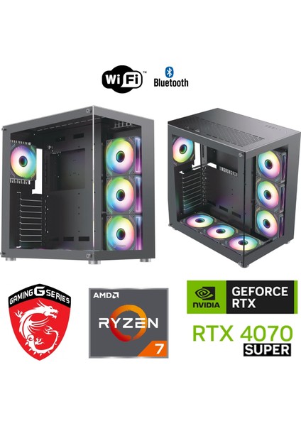 12GB Rtx 4070 Süper – Gaming Pc Ddr5 – Ryzen 7 7800X3D – 32GB Ddr5 6000 Mhz Ram  - 1tb M.2 SSD – Sıvı Sogutmalı – Windows 11 Pro