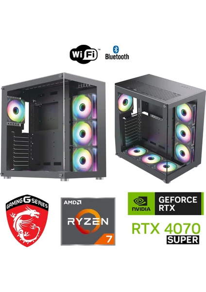 12GB Rtx 4070 Süper – Gaming Pc Ddr5 – Ryzen 7 7800X3D – 32GB Ddr5 6000 Mhz Ram  - 1tb M.2 SSD – Sıvı Sogutmalı – Windows 11 Pro