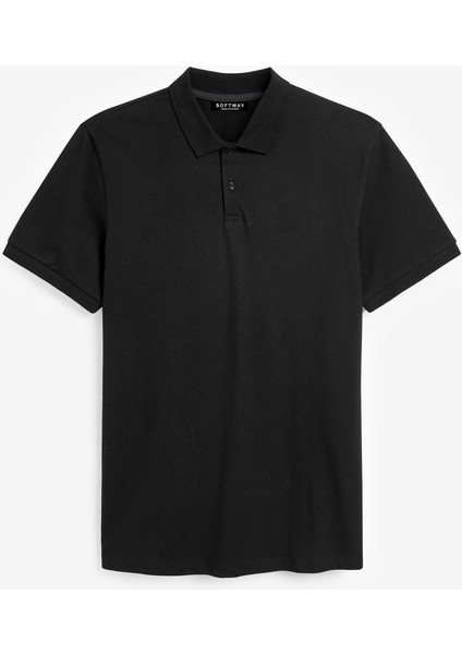 Erkek Kısa Kollu Polo Yaka T-Shirt Siyah