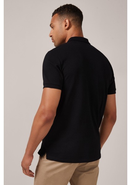 Erkek Kısa Kollu Polo Yaka T-Shirt Siyah modelleri