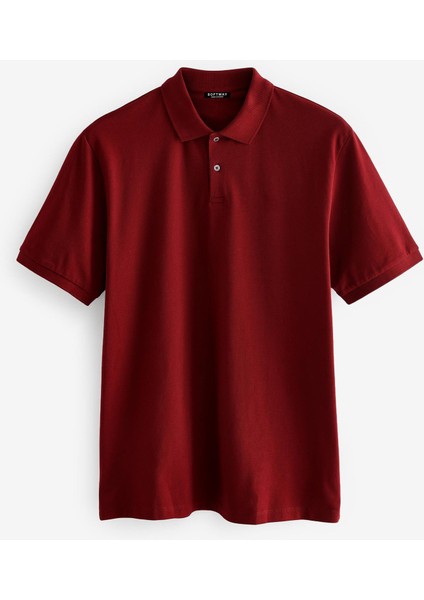 Erkek Kısa Kollu Polo Yaka T-Shirt Bordo