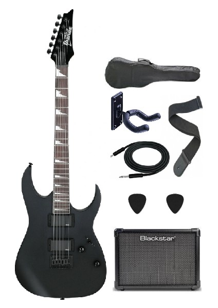 GRG121DX BKF Gio Siyah Flat Elektro Gitar Set