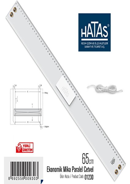 Hatas Paralel Cetvel 65 cm Ekonomik 1230