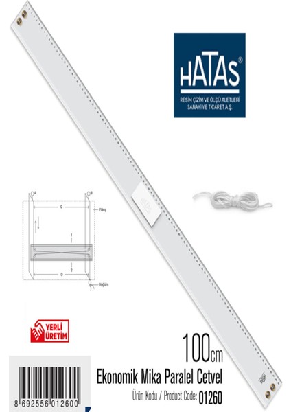 Hatas Paralel Cetvel 100 cm Ekonomik 1260