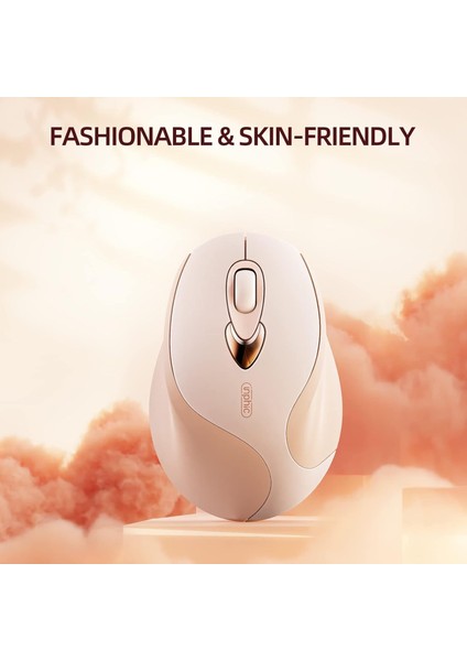 2.4g USB Şarj Edilebilir Kablosuz Mouse, Sessiz Tıklama - Pembe