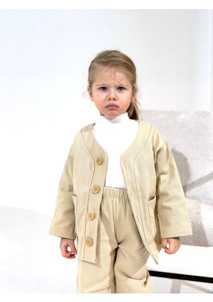 Çocuk Oversize Gabardin Pantalonlu 2 Li Alt Üst Takım modelleri