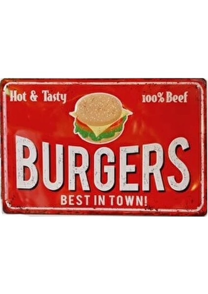 Koleksiyon Burgers Metal Plaka Levha 20X30CM