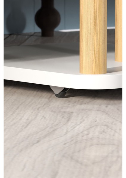 Beyaz Laptop Sehpası Ham Ahşap Ayaklı Ahşap Tabla Demonte C-Sehpa Yan Koltuk Servis Sehpası 35X60 fırsatları