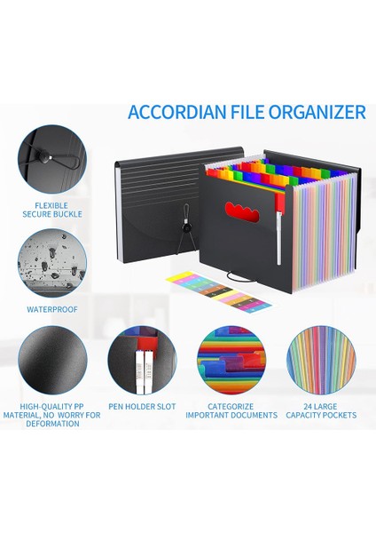Venus Seer Akordeon Dosya Düzenleyici,genişletilebilir Dosya Klasörü,taşınabilir Akordiyen Klasör Mektup Boyutu,kağıt Belgeler Için A4 Mektup Boyutu (Yurt Dışından)