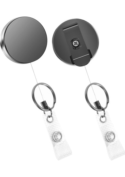 Paket Ağır Hizmet Tipi Geri Çekilebilir Rozet Tutucu Makaraları, Metal Kimlik Kartı Tutucu Kemer Klipsi ile Anahtarlık Isim Kartı Anahtarlık (Yurt Dışından) modelleri