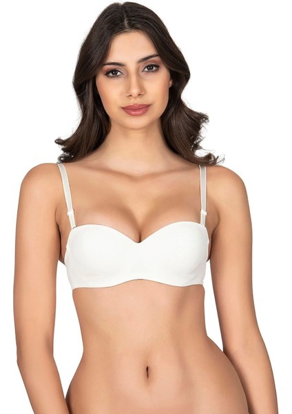 Straplez Dolgulu Mikro Tulum Sütyen 1110 -Ekru fiyatları