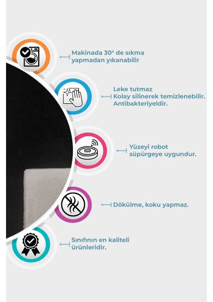 Yıkanabilir Kaymaz Taban Siyah Post Peluş Halı Kesme Yolluk Oturma Odası Salon Yatak Odası Halısı indirimleri