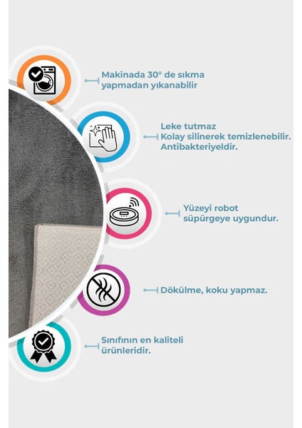 Yıkanabilir Kaymaz Taban Antrasit Post Peluş Halı Kesme Yolluk Oturma Odası Salon Yatak Odası Halısı indirimleri