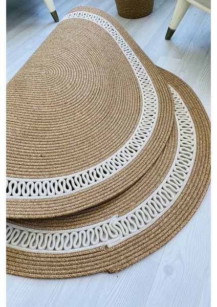 Premium Naturel Krem Oval Dekoratif Kilim Salon Halısı Oturma Odası Halsı 5001 fırsatları
