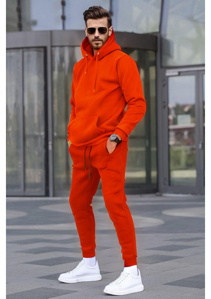 Erkek 3 Iplik Şardonlu Oversize Rahat Eşofman Takımı