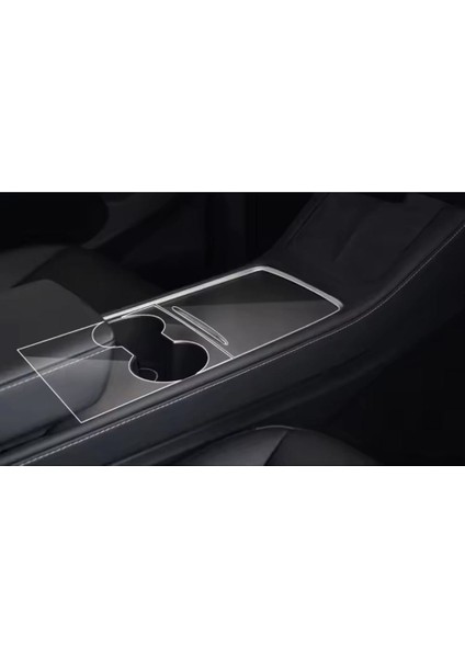 Tesla Model Y Bardaklık ve Merkezi Konsol Uyumlu Mat Tpu Koruyucu 2021 2023
