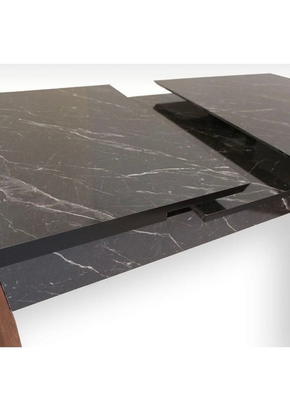 Yemek Masası Açılabilir 6 kişilik Siyah Mermer 80X130 modelleri
