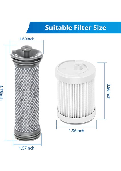 Tineco A10 Hero/master, A11 Hero/master Pure One S12 Akülü Vakum Sonrası Filtreler ve Hepa Filtre Için Yedek Filtre (Yurt Dışından) modelleri
